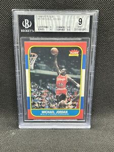 1986-87 Fleer Michael Jordan #57 BGS 9 Mint 9.5 Corners Rookie RC Bulls HOF
