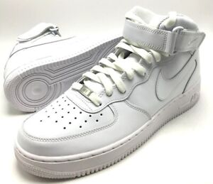 *NEW* Men Nike Air Force 1 Mid '07 Leather Triple White  (CW2289 111)