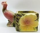 New ListingVintage Hull Pottery Ceramic Pheasant Bird Planter Vase Yellow Green Pink 1960s