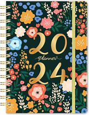 2024 Planner Organizer Book Weekly Monthly Academic Calendar Floral Hardcover