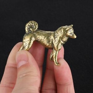 Solid Brass Dog Figurine Small Statue House Decoration Animal Figurines Toys