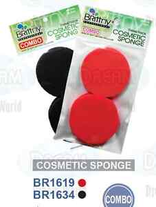 Brittny Professional Cosmetic SPonge Combo Thick & Thin Black & Red