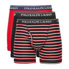 Polo Ralph Lauren Mens 3-Pack Classic Cotton Red/Black Boxer Briefs $45