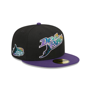 Tampa Bay Devil Rays New Era Cooperstown Retro Script 59FIFTY Fitted Hat~Black