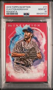2023 Topps Inception Clayton Kershaw #11 Magenta #'D 87/99 L.A Dodgers PSA 10