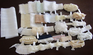 Lot of 39+Yds of New-Vtg White/Ivory Lace Trims J.Jurnal-Sewing-Dolls-Craft NEW