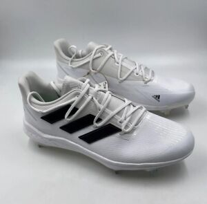 Adidas Afterburner White Black Metal Baseball Cleats H00981, Men's Size 10
