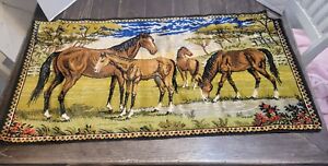 Vintage Horse Tapestry Velvet Wall Hanging 37