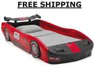 Boys Red Turbo Race Car Twin Plastic Toddler Race Car Bed Kid Child Bedroom NEW