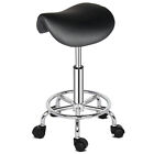 Adjustable Hydraulic Swivel Saddle Stool SPA Salon Massage Bar Chair Black New