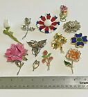 VINTAGE TO NOW FLOWER FLORAL BROOCH PIN WEARABLE LOT