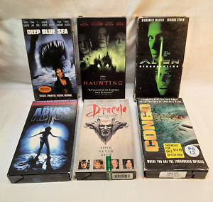 New ListingLot of 6 VHS Tape Movies Horror Scifi Monster Cult Action Haunting/Alien/Congo..