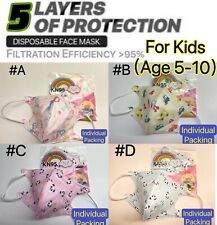 Cartoon KIDS KN95 Face Mask 5 Layer BFE 95% Disposable Respirator USA Seller LOT