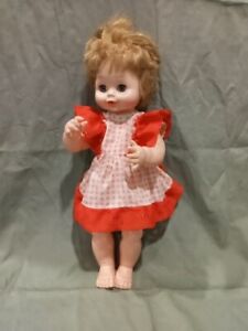 Vintage Doll  16 inch vinyl doll drink and wet Open Close Eyes