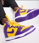 Nike Mens Dunk High Retros Lakers SUPER SALE!!!