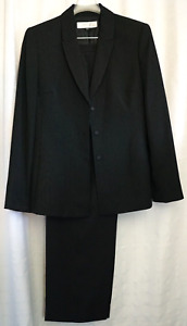 Tahari Arthur S Levine black pinstripe size 10 2 piece pant suit for women