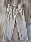 Vintage WAH Maker 38x28 Gray White Frontier Buckle Back Button Fly Pants Usa