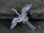Silver Brooch Stork Bird Animal Pretty Vintage Extravagant Pin 925
