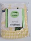 Waverly Sunshine Fairfield Curtain Valance Yellow Floral Leaves Gingham 80 x 14