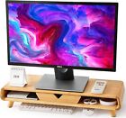 Homerays Bamboo Monitor Stand Riser No Assembly Required Exquisite Monitor Stand