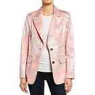 BEREK Pink Metallic Coated Animal Print Blazer with Notch Collar-Size PXS