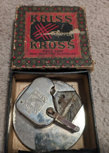 Antique Kriss Kross Razor Blade Stropper Sharpener Tool with Original Box
