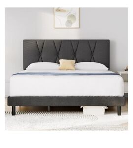 New ListingQueen Bed Frame, HAIIDE Queen Size Bed with Upholstered Headboard
