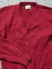 1960s vintage BRENT shaggy MOHAIR fuzzy cardigan XS red sweater COBAIN preppy