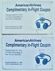 2 Vintage 1997 & 1998 American Airlines COMPLIMENTARY IN-FLIGHT COUPON Paper