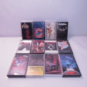 New ListingLot Of 12 Various Metal Hard Rock Cassette Tapes Motley Crue Judas Priest Dokken