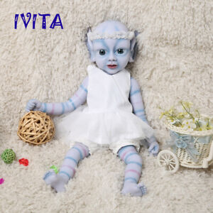 IVITA 18'' Silicone Reborn Baby Doll Floppy Baby Girl 2000g Birthday Gift Toy