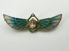 Egyptian Revival Enamel Plique a jour Brooch Art Deco 800 Silver from Collection