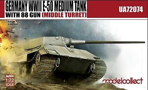 ModelCollect 1/72 UA-72074 WWII German E-50 Medium Tank w/88 Gun (Middle Turret)