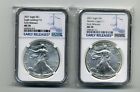 2021 American Silver Eagle T1 & T2 NGC MD70 ER 2 coin set Milk stain