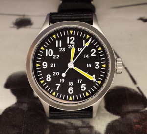 A Custom Made 'GG-W-113 Vietnam War' Style Homage Quartz Watch. Mineral. 100m WR