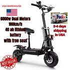 New ListingDual 6000w motors adult electric scooter motorcycle 60mph 60 miles range seated