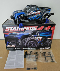 Traxxas Stampede 4X4 BL-2s Brushless Truck (Blue) Roller Slider With Upgrades