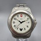 Victorinox Swiss Army Officers Mickey Mouse Watch Men 40mm White Dial Silver