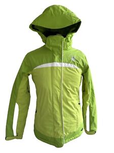 Womens SPYDER XT 5000 Green Fitted Hooded Ski Snowboard Jacket Size 4