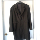 Wah Maker Duster Coat Overcoat Men Size 48 Black Wool Blend Western Frontier USA