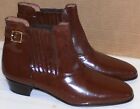 NEW - Men's Bostonian Brown Slip On Leather Boots Size 12 Medium - Made In Spain