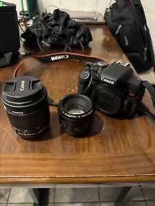canon rebel t6i camera 18-55mm And 50mm Fixed Lens