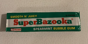 Vintage 1970s Super Bazooka Spearmint Bubble Gum UK NOS Unopened Sealed Pack