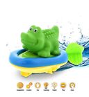 Boat Racer Buddy, Finger Puppet 3-in-1 Pull Go Baby Toddler Bath Toy- Alligator