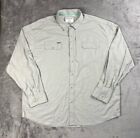Poncho Shirt Men’s 2XL Gray Button Down Long Sleeve Fishing Vent Magnetic Pocket