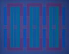 Peter Stroud Pencil Signed Abstract Geometric/Op Art Silkscreen-Blue/Violet-1971