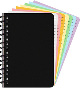 alopuxi spiral notebook colored lined college ruled paper 105 sheets/210 pa