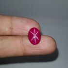 8.0 Ct Certified Natural Oval 6 Rays Star Ruby Red Cabochon Loose Gems X-810