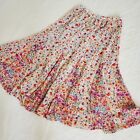 Long sheer floral skirt women's size PXS beige multi color full a-line maxi