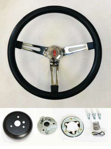 1964-1966 Oldsmobile F85 442 Cutlass 98 Black & Chrome Steering Wheel 15